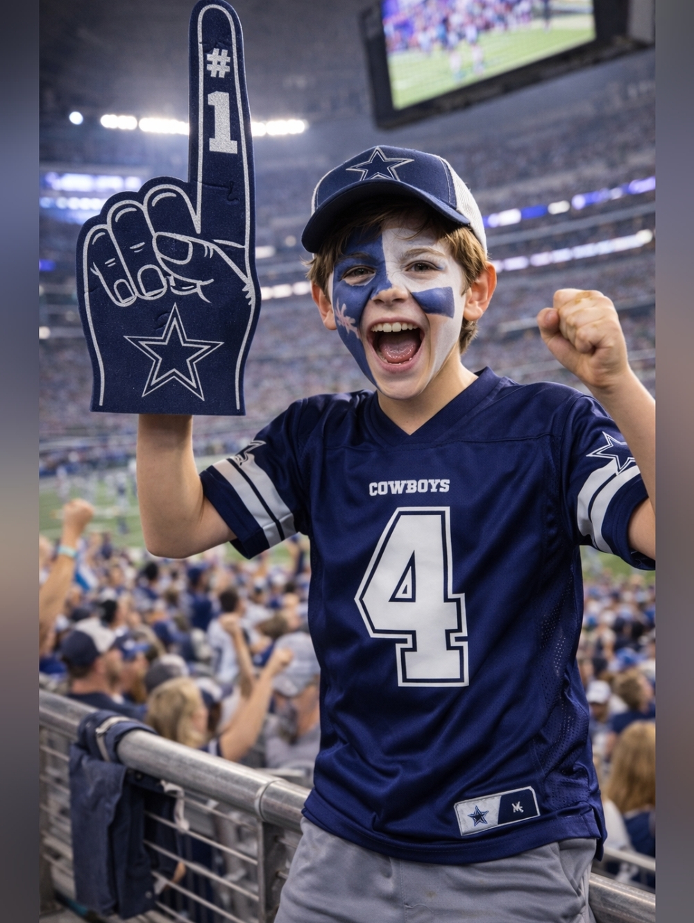 Dallas Cowboys Dak Prescott #4 Authentic Youth Jersey | Size M | Navy Blue